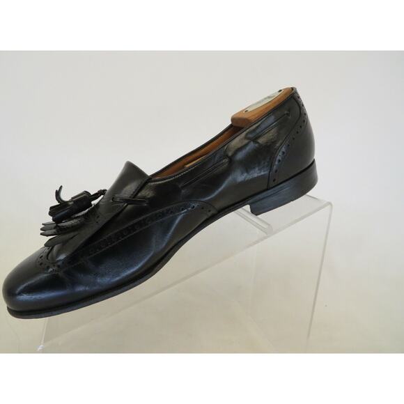 Salvatore Ferragamo Black Leather Kilt Tassel Loafers Dress Shoes Mens Size 9 D main image 5